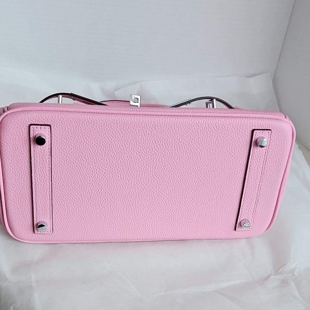 Pink Leather Top Handle bag (Shoulder Birkin Style) - Picture 7 of 11